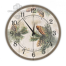 Деревянные новогодние панно Creative Wood Часы Новый Год